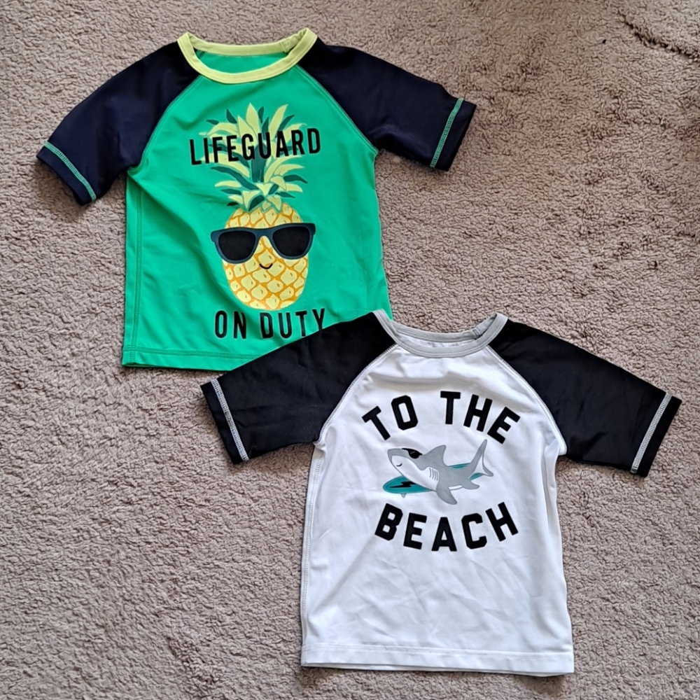 2 Toddler Boys Old Navy Rashguard swim tops 2T